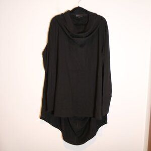 Marcella NYC Firenze Oversized Hoodie XL Veil Tunic French Terry Lagenlook Black